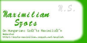 maximilian szots business card